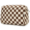 Picture of Large Makeup Bag Zipper Pouch Travel Cosmetic Organizer for Women (Large, Dark Checkerboard)