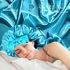 Picture of BONNET QUEEN Silk Bonnet for Sleeping Women Satin Bonnet Hair Bonnet Night Sleep Cap Scarf wrap for Curly Hair with tie Band Aqua