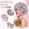 Picture of BONNET QUEEN Silk Bonnet for Sleeping Women Satin Bonnet Hair Bonnet Night Sleep Cap for Curly Hair with tie Band Lilac Grey