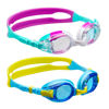 Picture of Aegend 2 Pack Swimming Goggles for Kids Age 4-16, Blue-yellow & Clear cyan-purple