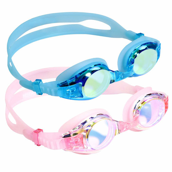 Picture of Aegend Kids Goggles, Swimming Goggles for Kids Age 4-16 Boys and Girls Youth