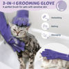 Picture of Pecute Heat Resistant Silicone Grooming Gloves with High-Density Teeth and Enhanced Five Finger Design for Bathing and Massaging Dogs and Cats