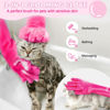 Picture of Pecute Pet Grooming Gloves - Heat Resistant Silicone Gloves with High-Density Teeth and Enhanced Five Finger Design for Bathing and Massaging Dogs and Cats (Pink)