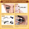 Picture of QUEWEL Magnetic Eyelashes Natural Look, 1 Pair Reusable Magnetic Eyelashes with Applicator, No Glue Needed Magnetic Eyelashes Magnetic Lashes Kit, Easy to Wear and Remove(Magnetic Eyelashes-B02)