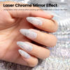 Picture of RARJSM Metallic Silver Nail Art Gel Liner Mirror Chrome 3D Holographic Laser Rainbow Effect Gel Nail Polish 8ml Build in Thin Brush Painted Drawing Striper Painting Curing Requires for Home Salon