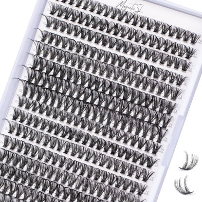 Picture of Lash Clusters 320pcs Individual Lashes 40D DIY Lash Extensions D Curl Lash Clusters False Eyelashes Natural Look 10-16mm Mix Cluster Eyelash Extensions EASY TO USE (40D-0.07D)