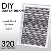 Picture of Lash Clusters 320pcs Individual Lashes 40D DIY Lash Extensions D Curl Lash Clusters False Eyelashes Natural Look 10-16mm Mix Cluster Eyelash Extensions EASY TO USE (40D-0.07D)