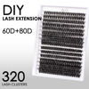 Picture of Lash Clusters 320pcs Individual Lashes 60D&80D DIY Lash Extensions D Curl Lash Clusters False Eyelashes Natural Look 10-16mm Mix Cluster Eyelash Extensions EASY TO USE (60D+80D-0.07D)