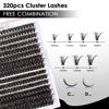 Picture of Lash Clusters 320pcs Individual Lashes 60D&80D DIY Lash Extensions D Curl Lash Clusters False Eyelashes Natural Look 10-16mm Mix Cluster Eyelash Extensions EASY TO USE (60D+80D-0.07D)