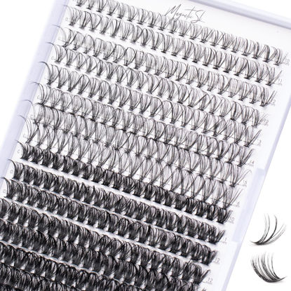 Picture of Lash Clusters 320pcs Individual Lashes 20D&50D DIY Lash Extensions D Curl Lash Clusters False Eyelashes Natural Look 10-16mm Mix Cluster Eyelash Extensions EASY TO USE (20D+50D-0.07D)