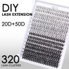 Picture of Lash Clusters 320pcs Individual Lashes 20D&50D DIY Lash Extensions D Curl Lash Clusters False Eyelashes Natural Look 10-16mm Mix Cluster Eyelash Extensions EASY TO USE (20D+50D-0.07D)