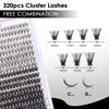 Picture of Lash Clusters 320pcs Individual Lashes 20D&50D DIY Lash Extensions D Curl Lash Clusters False Eyelashes Natural Look 10-16mm Mix Cluster Eyelash Extensions EASY TO USE (20D+50D-0.07D)