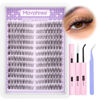 Picture of Cat Eye Lash Clusters Kit Natural Lash Extensions Kit 216 Pcs Wispy Cluster Eyelash Extensions C Curl Inidvidual Lashes Kit with Lash Bond and Seal and Tweezers by Mavphnee