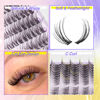 Picture of Cat Eye Lash Clusters Kit Natural Lash Extensions Kit 216 Pcs Wispy Cluster Eyelash Extensions C Curl Inidvidual Lashes Kit with Lash Bond and Seal and Tweezers by Mavphnee