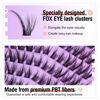 Picture of Fox Eye Lash Extension Kit Cat Eye Lash Clusters L Curl Wispy Natural Looking DIY Eyelash Extensions Kit with Bond and Seal by Mavphnee