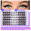 Picture of Fox Eye Lash Extension Kit L Curl Eyelash Extensions Kit Cat Eye Individual Lashes Kit 144 Pcs Fluffy Wispy Lash Clusters with Lash Bond and Seal and Eyelashes Tweezers by Mavphnee