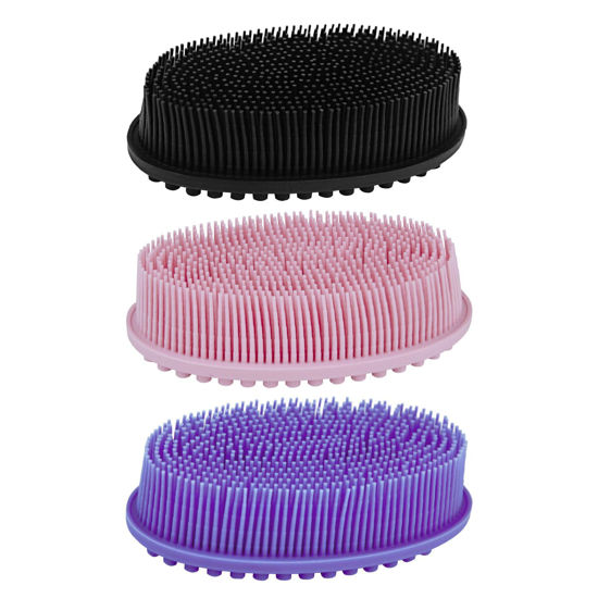 Picture of Silicone Body Scrubber, Silicone Loofah, 3 Pack, Body Wash Scrubber, Body Scrubbers for Use in Shower, Silicone Loofah Body Scrubber, Exfoliating Body Scrubber, Bathroom Accessories, Gifts for Women