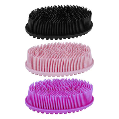 Picture of Silicone Body Scrubber, Silicone Loofah, 3 Pack, Body Wash Scrubber, Body Scrubbers for Use in Shower, Silicone Loofah Body Scrubber, Exfoliating Body Scrubber, Bathroom Accessories, Gifts for Women