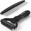 Picture of Docrok Pet Grooming Combo: Undercoat Rake, Dematting Deshedding Brush for Long-Haired Dogs and Cats, Black