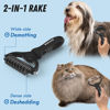 Picture of Docrok Pet Grooming Combo: Undercoat Rake, Dematting Deshedding Brush for Long-Haired Dogs and Cats, Black