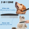 Picture of Docrok Pet Grooming Combo: Undercoat Rake, Dematting Deshedding Brush for Long-Haired Dogs and Cats, Black