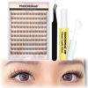 Picture of TOOCHUNAG Natural Lash Clusters Kit Wispy Eyelash Extension Kit with 8ml Clear Lash Glue 9-12mm Cluster Eyelashes Extensions DIY Individual Lashes Extension Kit (120pcs,C Curl)