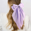 Picture of ATODEN Silky Satin Purple Hair Bows 2 Pcs Big Hair Bows for Women Hair Ribbons Oversized Long Tail Bow Hair Clips Large Hair Ribbon Barrettes Metal Clips Bowknot Aesthetic Girls Hair Accessories Gifts