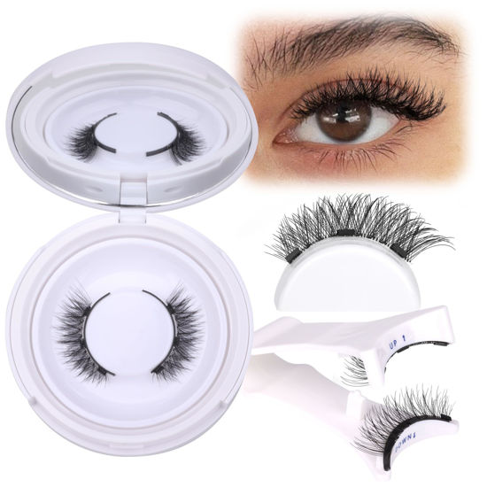 Picture of ALICROWN Magnetic Eyelashes Cat Eye Wispy Lashes Magnetic False Eyelashes with Applicator No Glue Needed Natural Strip Lashes Durable 1 Pair Magnetic Lashes