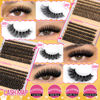 Picture of Calphdiar Lash Clusters 40D+60D+80D+100D Eyelash Clusters 474PCS Individual Lashes D Curl Cluster Eyelash Extensions 8-16MM Wispy Lashes Clusters Fluffy False Mink Eyelashes DIY Lash Extension at Home