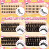 Picture of calphdiar Fluffy Lash Clusters with Bottom Lashes Cluster Eyelash Extensions 60D+80D+100D+120D Thick Volume Individual Lashes 12-18mm with Bottom Eyelash Clusters DIY D Curl Lash Extension at Home