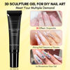 Picture of Makartt 3D Gel - Nail Art Sculpting Gel Nail Glue 15g No Wipe Clear Gel Polish for Nail Designs and DIY Nail Art for Drawing, Molding, Sculpture and Decoration