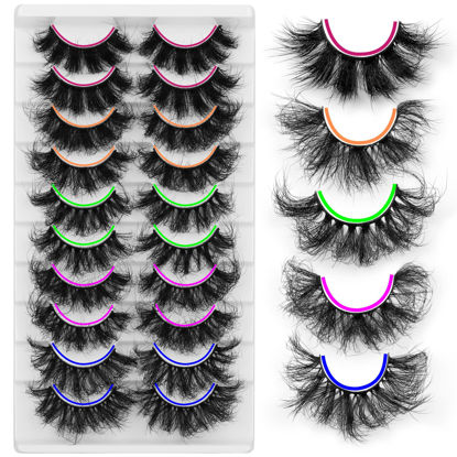 Picture of Mink Lashes D Curl Lashes Strips Fluffy False Eyelashes Full Volume Messy Fake Lashes 10 Pairs 5 Styles Mink Lash Pack