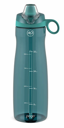 Picture of Pogo BPA-Free Tritan Plastic Water Bottle with Soft Straw, 40 Oz, Teal