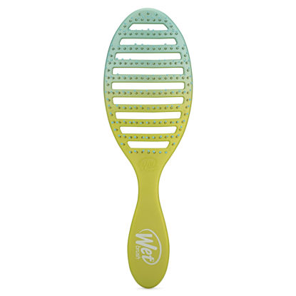 Picture of Wet Brush Speed Dry Hair Brush, Green/Blue (Feel Good Ombre) - Vented Design & Soft HeatFlex Bristles Are Blow Dry Safe - Ergonomic Handle Manages Tangles - Pain-Free Hair Accessories