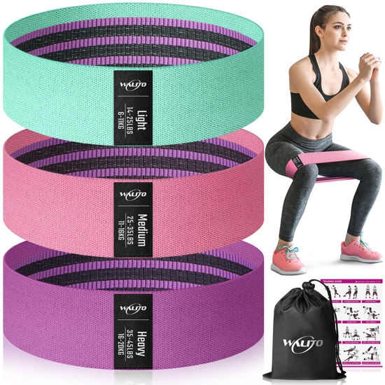 Picture of WALITO Resistance Bands for Legs and Butt, Fabric Exercise Loop Bands Yoga, Pilates, Rehab, Fitness and Home Workout, Strength Bands for Booty