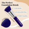 Picture of Large Flat Top Kabuki Foundation Brush By Keshima - Neon Purple Buffing, Blending, and Face Brush, Premium Makeup Brush for Liquid, Cream, and Powder, 1.6" Top Diameter