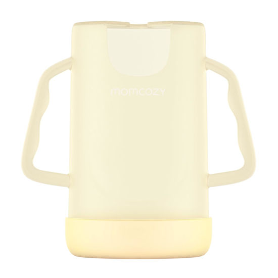 Picture of Momcozy Squeeze Pouch Holder for Food Pouches and Drink Boxes, Baby Pouch Holder Allows Baby to Self-Feed and Avoid Messes, Baby Food Pouch Holder Handle is Easy to Grip, Comfortable, Yellow