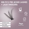 Picture of Self Adhesive Eyelashes Kit 200 Pcs Press On Lashes 30D No Glue Lash Clusters Self Stick Lashes with Lash Tweezers Reusable 10-16mm Mix Eyelash Extension Kit Easy to Apply Save Time