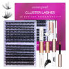 Picture of 3D Thick Lash Extension Kit 320 Pcs Fluffy Lash Clusters 60D+80D 10-16mm Eyelash Extension Kit Individual Lashes with Bond and Seal Glue Tweezers DIY Eyelash Extensions for Beginners (60D+80D)