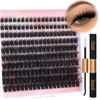 Picture of Ruairie Lash Extension Kit Fluffy Lash Clusters Kit 190pcs Volume DIY Eyelash Extension Kit 10-18MM Thick Cluster Individual Lashes Kit with Bond and Seal