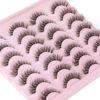 Picture of Newcally Lashes False Eyelashes Natural Look Lashes Mink Wispy Fluffy Volume Fake Eyelashes 5D Strip Cat Eye Lashes Pack Clear Lash Band Individual Eyelash 14 Pairs