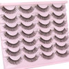 Picture of Newcally Russian Strip Lashes Mink Wispy Natural Look False Eyelashes Pack Manga Lashes D Curl Fluffy Volume Faux Mink Lashes Cat Eye Lashes Look Like Lashes Extension 14 Pairs