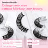 Picture of Newcally Russian Strip Lashes Mink DD Curl Wispy Fluffy False Eyelashes Natural Thick Volume Faux Mink Eye Lashes Pack Reusable Handmade Like Fake Lashes Extension 14 Pairs Black