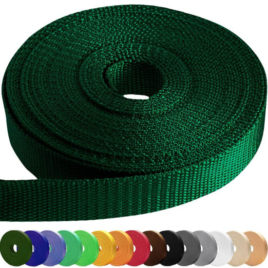 Picture of TECEUM 1 Inch Webbing - Dark Green - 10 Yards - 1” Webbing for Climbing Outdoors Indoors Crafting DIY nw