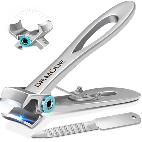 Picture of Nail Clippers for Men Thick Nails -DRMODE Heavy Duty Large Toenail Clippers for Thick Nails with Wide Jaw Opening, Ultra Sharp Stainless Steel Finger Nail Clippers Cutter for Tough Nails,Seniors,Adult