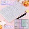 Picture of 25000Pcs Resin Jelly Rhinestones with Tweezers for Crafting, White AB Flatback Gems, Bedazzling Crystal with 3Pcs 10ml B7000 Jewelry Glue for DIY Crafts Clothing Tumblers Shoes Fabric Nail Art