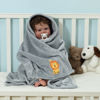 Picture of CREVENT 30''X40'' Small Fluffy Warm Toddler Baby Blanket for Boy Infant Toddler Crib Cot Stroller - Grey Lion