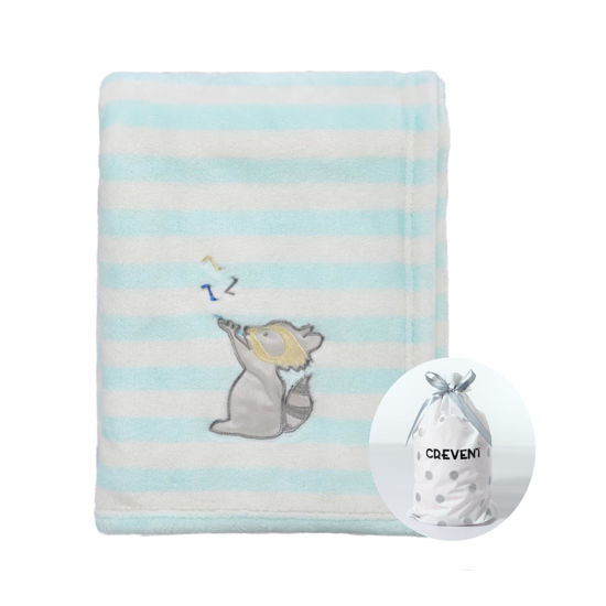 Picture of CREVENT 30''X40'' Cute Cozy Fluffy Warm Baby Blanket for Girls Boys Infants Toddlers' Bedding Crib Cot Stroller, Baby Shower Birthday Newborn's Gift - Racoon