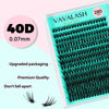 Picture of VAVALASH Lash Clusters 40D-D-0.07-16MM DIY Individual Lashes 280 PCS Cluster Lashes 10D 20D 30D 40D 50D C D Curl Volume False Eyelash Extensions DIY Lash Extensions at Home (40D-0.07-D,16mm)