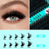 Picture of VAVALASH Lash Clusters 60D+80D Wispy Volume Individual Lashes DIY Eyelash Extensions Individual Cluster Lashes Faux Mink False Lashes DIY Lashes at Home (60D+80D,16-20MIX)